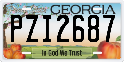 GA license plate PZI2687