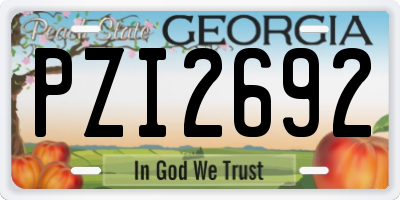 GA license plate PZI2692