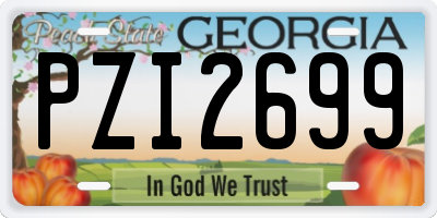 GA license plate PZI2699
