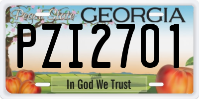 GA license plate PZI2701