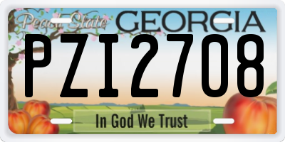 GA license plate PZI2708