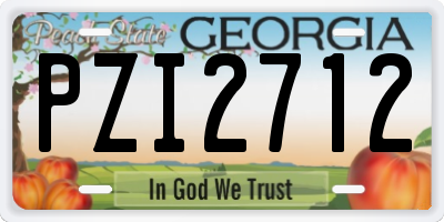 GA license plate PZI2712