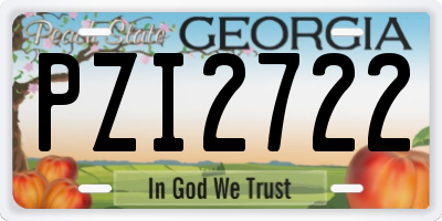 GA license plate PZI2722