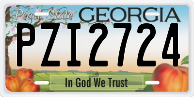 GA license plate PZI2724
