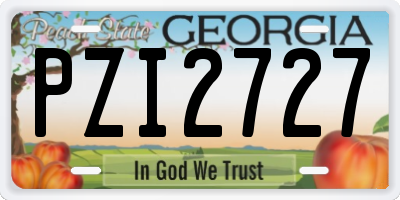 GA license plate PZI2727