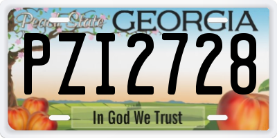 GA license plate PZI2728