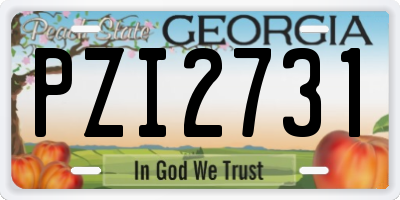 GA license plate PZI2731