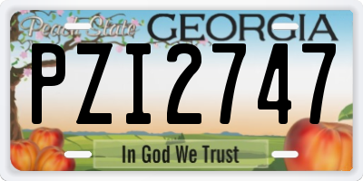 GA license plate PZI2747