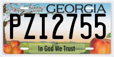 GA license plate PZI2755