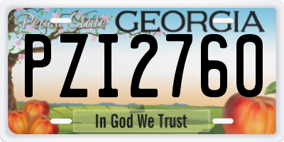 GA license plate PZI2760