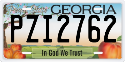 GA license plate PZI2762