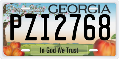 GA license plate PZI2768