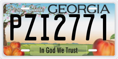 GA license plate PZI2771