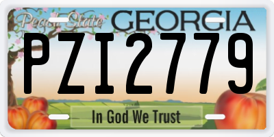 GA license plate PZI2779