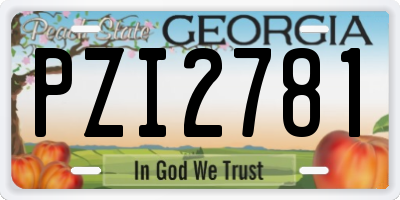 GA license plate PZI2781