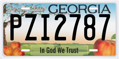GA license plate PZI2787