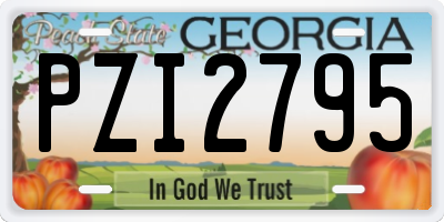 GA license plate PZI2795