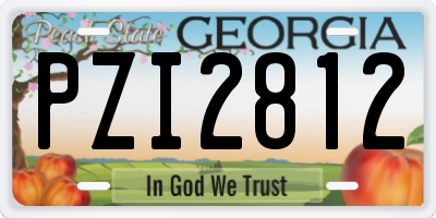 GA license plate PZI2812