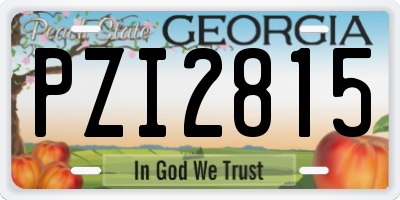 GA license plate PZI2815