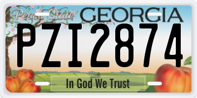 GA license plate PZI2874
