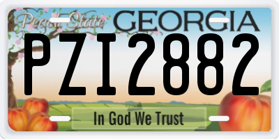 GA license plate PZI2882