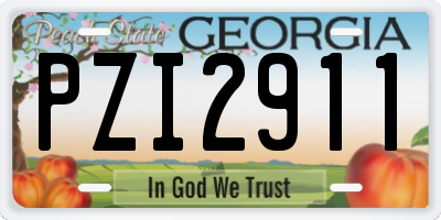 GA license plate PZI2911