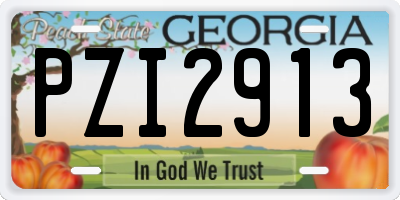 GA license plate PZI2913