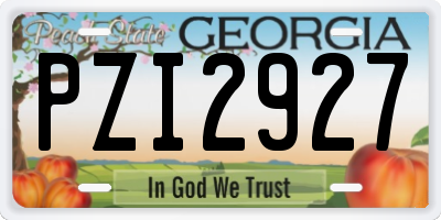 GA license plate PZI2927