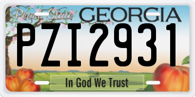 GA license plate PZI2931