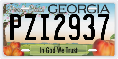 GA license plate PZI2937