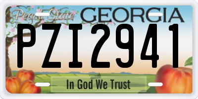 GA license plate PZI2941