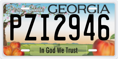 GA license plate PZI2946