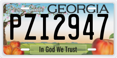 GA license plate PZI2947