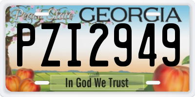 GA license plate PZI2949