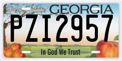 GA license plate PZI2957