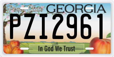 GA license plate PZI2961
