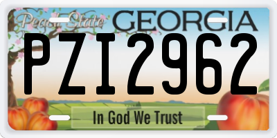 GA license plate PZI2962
