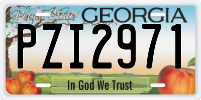 GA license plate PZI2971