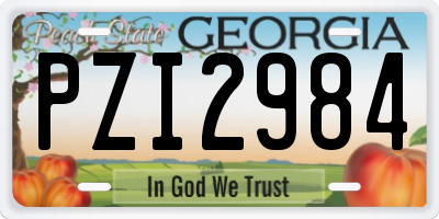 GA license plate PZI2984