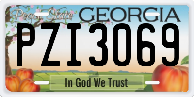 GA license plate PZI3069