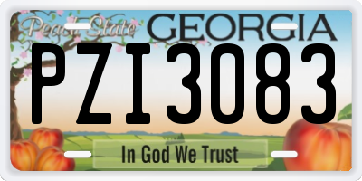 GA license plate PZI3083