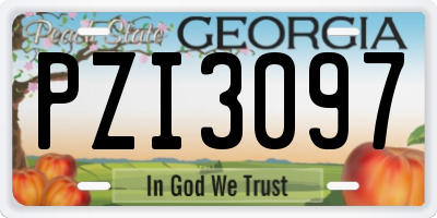 GA license plate PZI3097