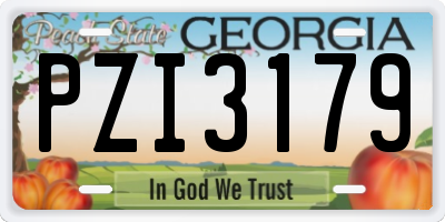 GA license plate PZI3179