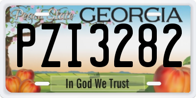 GA license plate PZI3282