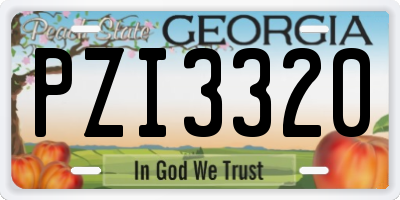 GA license plate PZI3320