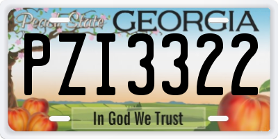 GA license plate PZI3322