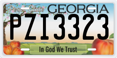 GA license plate PZI3323