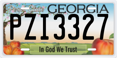 GA license plate PZI3327