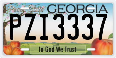 GA license plate PZI3337