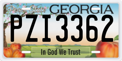 GA license plate PZI3362